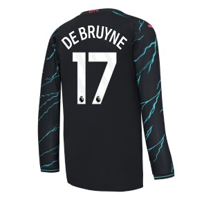 Lacne Muži Futbalové dres Manchester City Kevin De Bruyne #17 2023-24 Dlhy Rukáv - Tretina